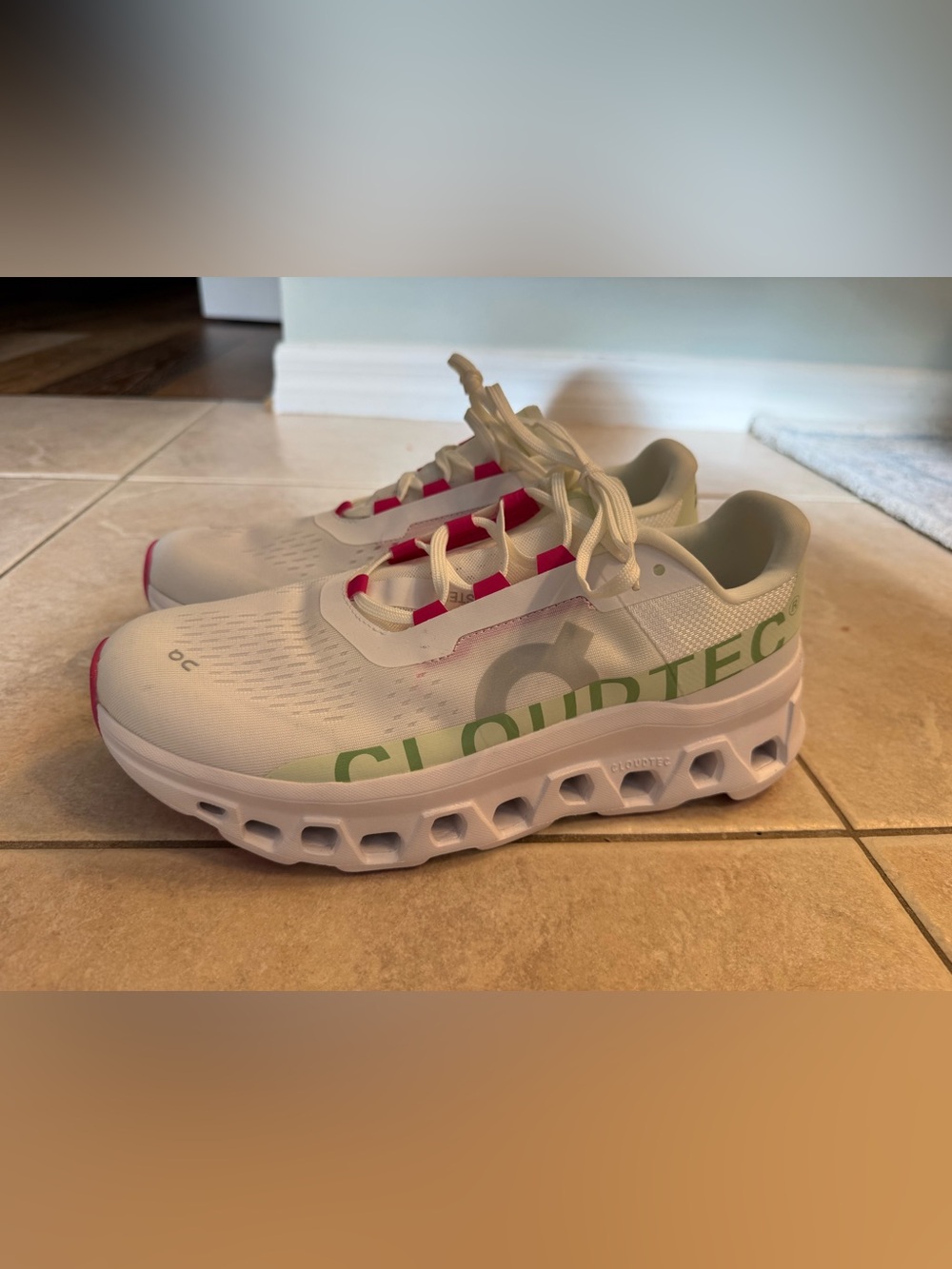 On Cloudmonster WHITE LIMA Women's Running Shoes 10.5 NEW - Picture 7 of 13